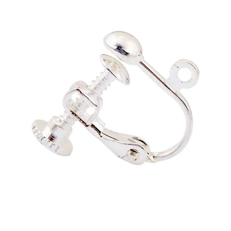 10 Pieces Clip-on Earring Findings Components Screw Back Ear Wire Non Pierced Earring Converter with Loop for Jewelry Making image 5