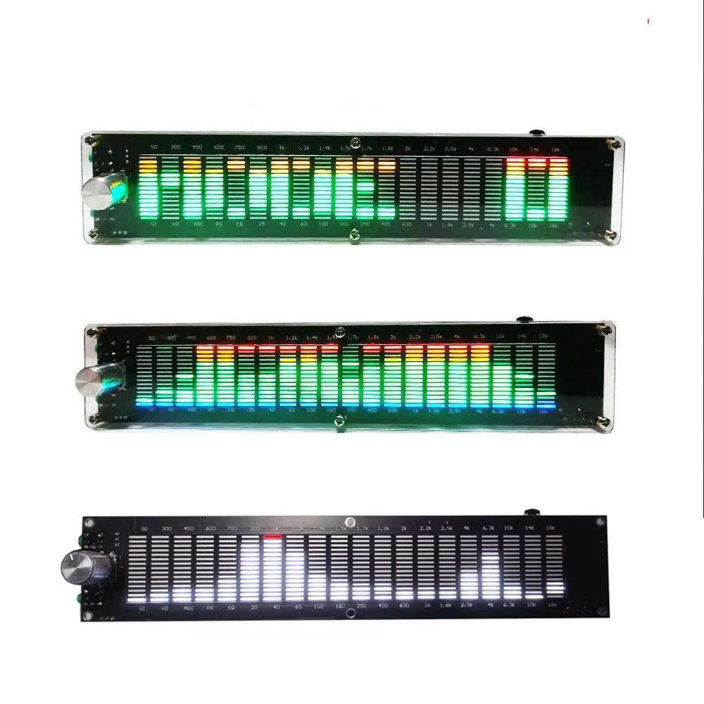 LED Music Spectrum Display W Clock Multimode DSP Equalizer Level Indicator Light Rhythm Analyzer VU Meter USB 12V Car Amplifier