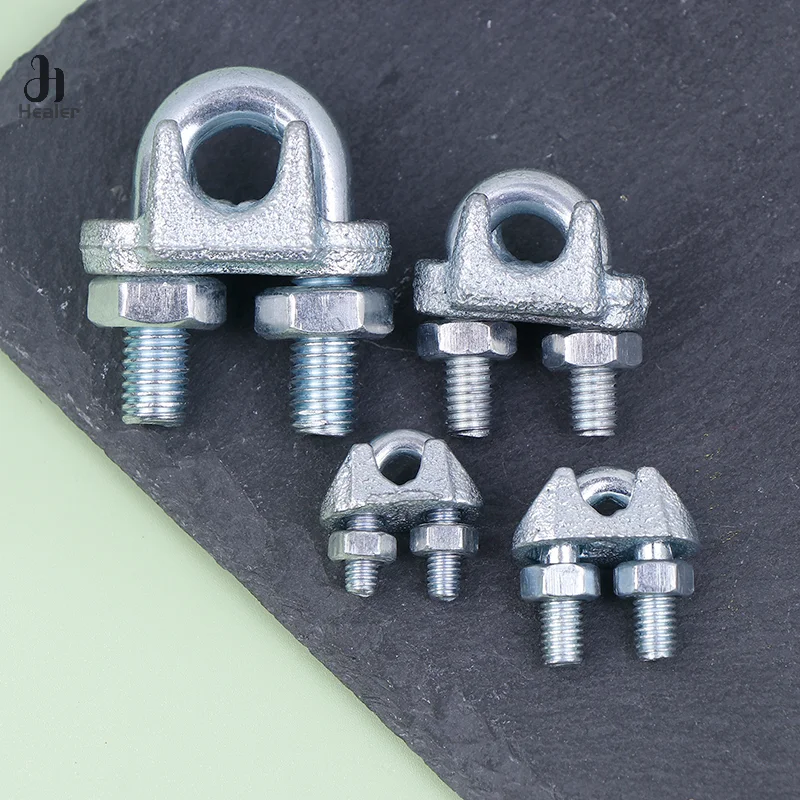 1PC Silver A2 Stainless Steel U-bolt Type Wire Rope Clip M3 M5 M6 M8 MM Clamp Bolt Household Hardware Working