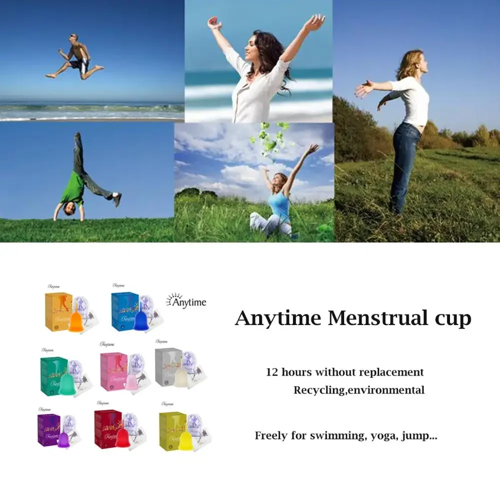 Anytime Feminine Hygiene Period Cup Menstrual Cups Wholesale Reusable Medical Grade Silicone For Women Menstrual Collector