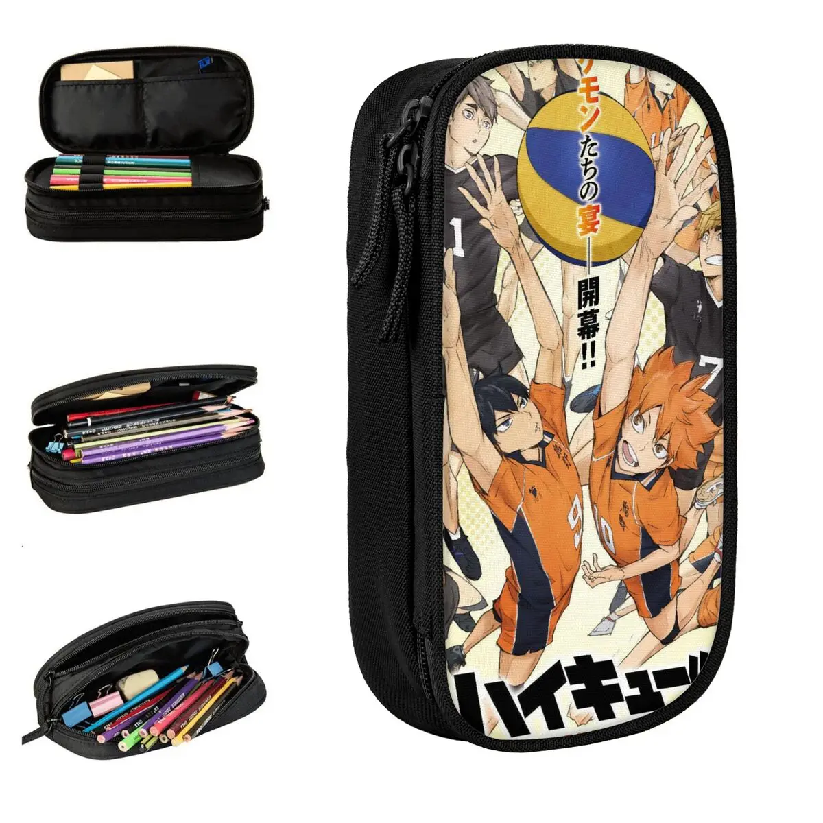 

Fashion Haikyuu Japanese Anime Pencil Case Pencil Box Pen Box for Girl Boy Large Storage Bags School Supplies Gifts Stationery