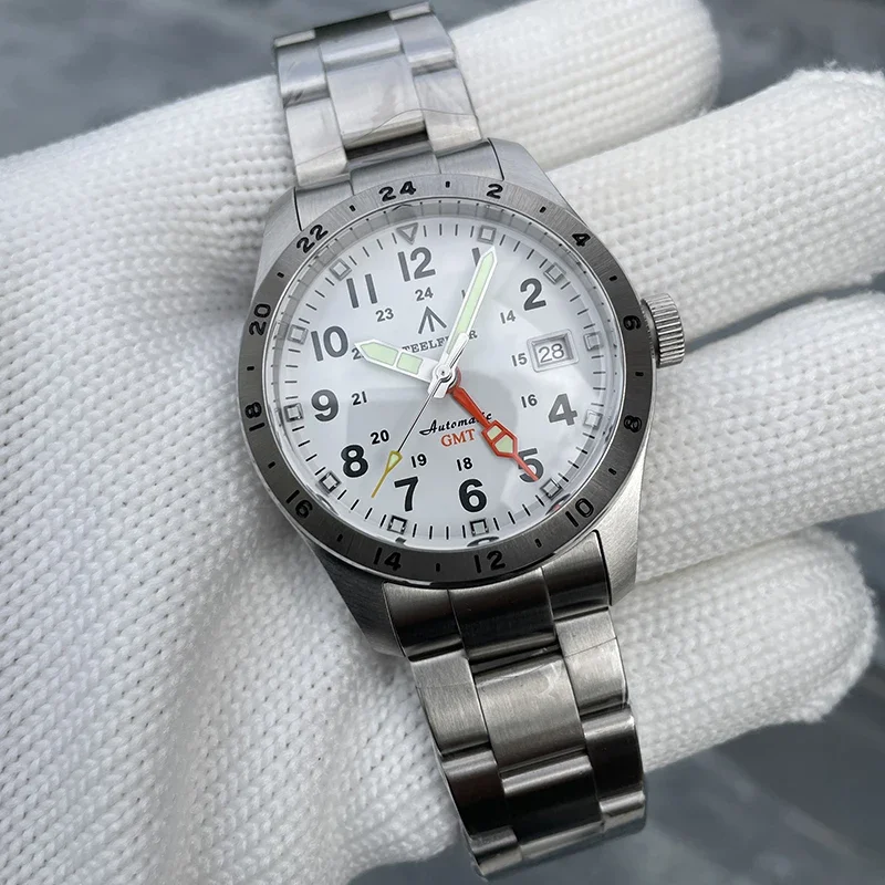 

STEELFLIER Men Diver Watch 39mm GMT Automatic Mechanical Wristwatch 20Bar Waterproof Sapphire Mirror NH34