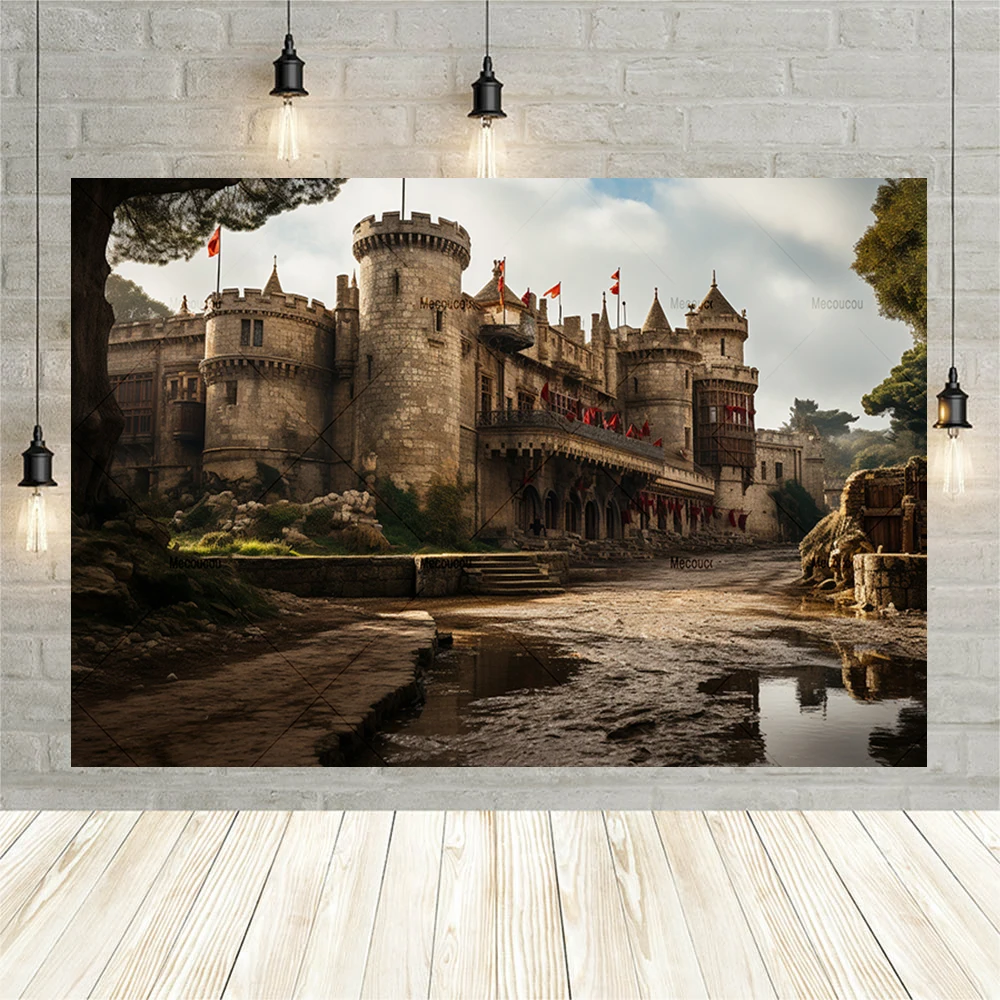 Retro Dreamy Castle Backdrops For Photography Country Town Baby Birthday Portrait Photographic Background Photo Studio Photocall