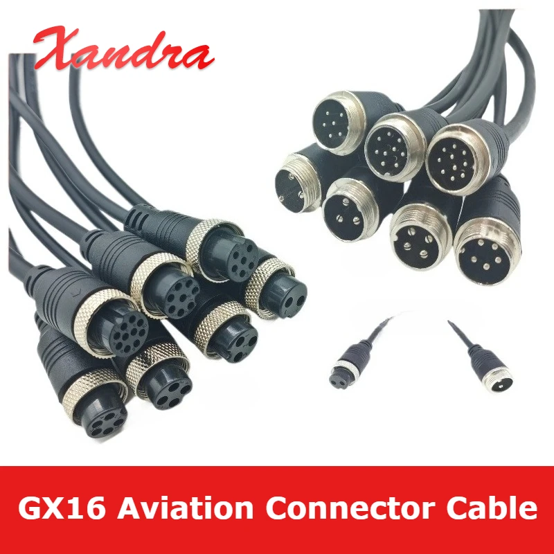 GX16 Aviation Plug Male Female Connector 2 3 4 5 6 7 8 9 10 Pin Cable Assembly 16mm Socket with Line Copper Core Extension Wire