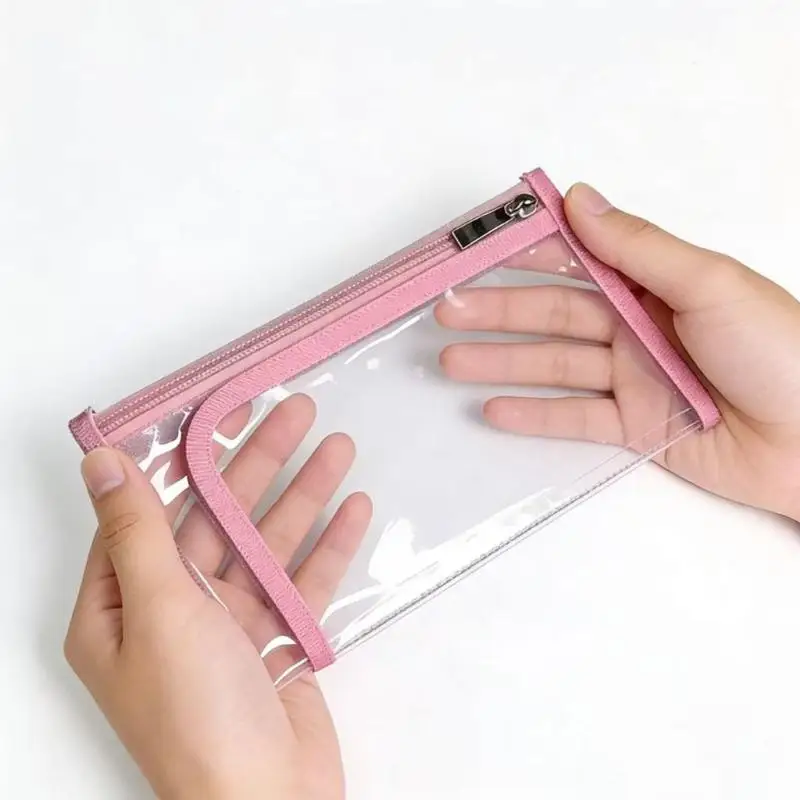 Thick Transparent PVC Passport Pouch Waterproof Travel Boarding Pass Holder for Study Abroad Business Trips