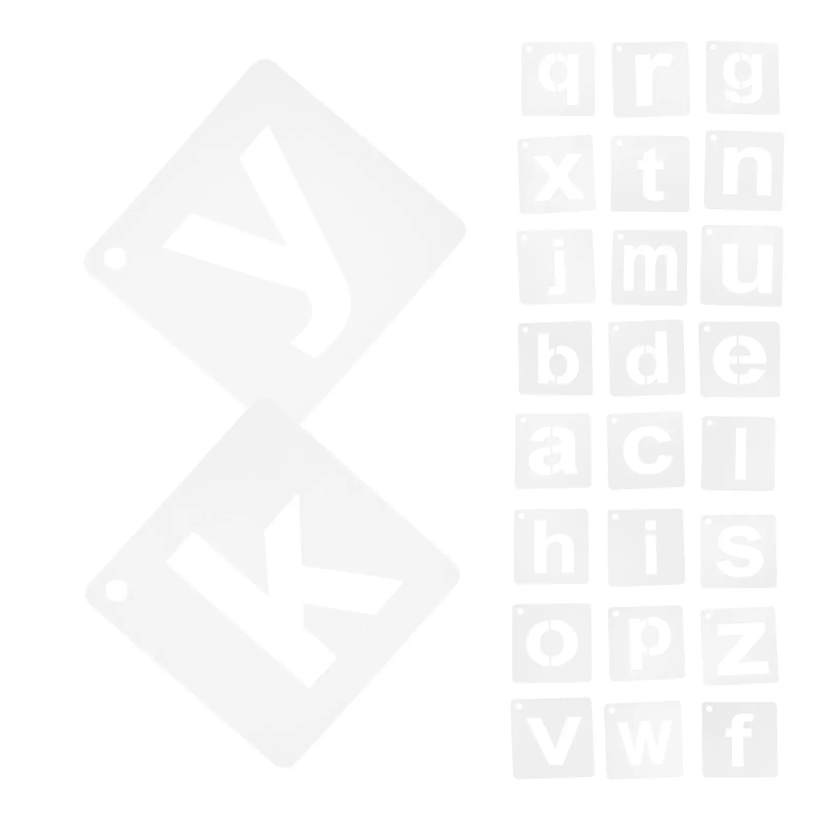 1Set Uppercase Alphabet Stencils for Kids Education Reusable Plastic Letter Templates Small Stencils for Spray Painting DIY Wall