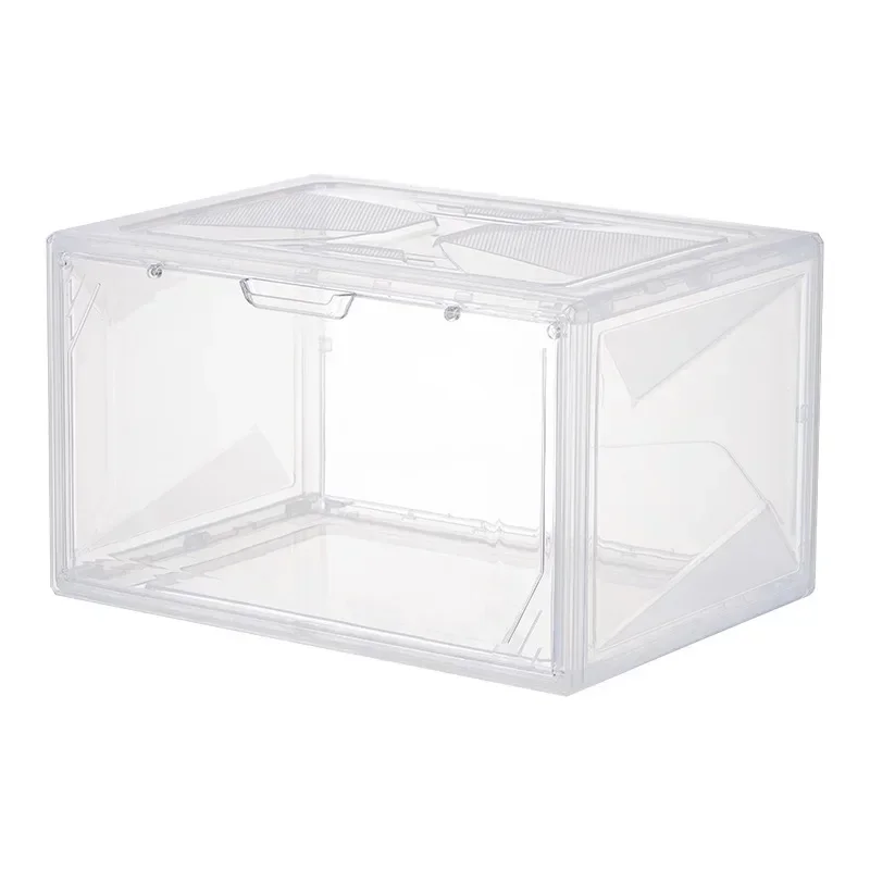 Creativity Shoebox-type Magnetic Suction Cup Side-opening Transparent Storage Box Display Cabinet, Which Can Replace