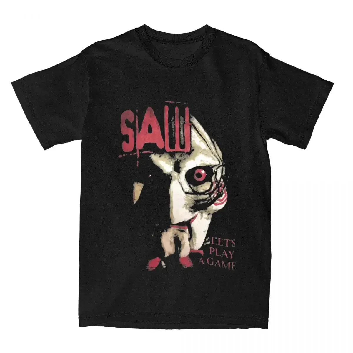 

Vintage Saw X Horror Movie Lets Play A Game T Shirt Men Women's Cotton Tee Shirt Summer Clothes