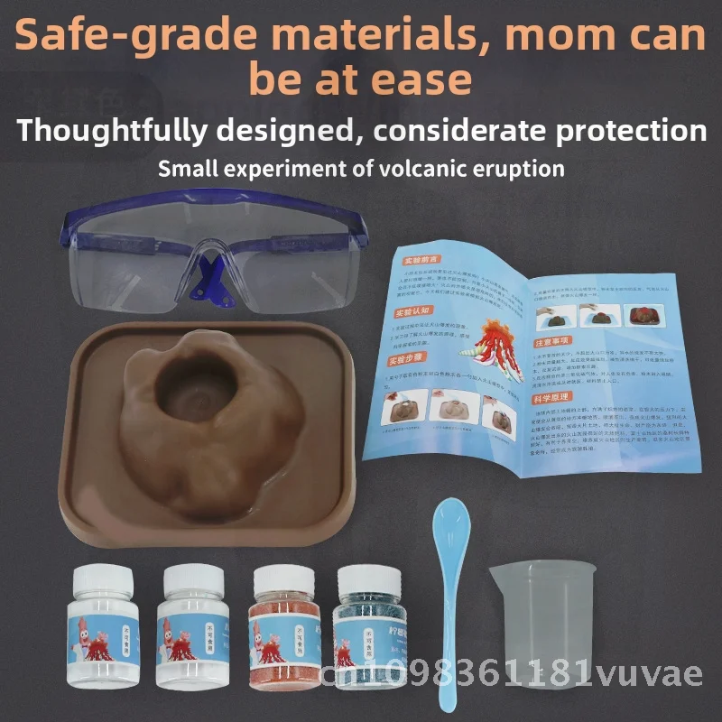 مونتيسوري 2-Color 2-Group الثوران البركاني لعبة المساعدة التعليمية الخشبية للتعليم المبكر التجارب العلمية للأطفال