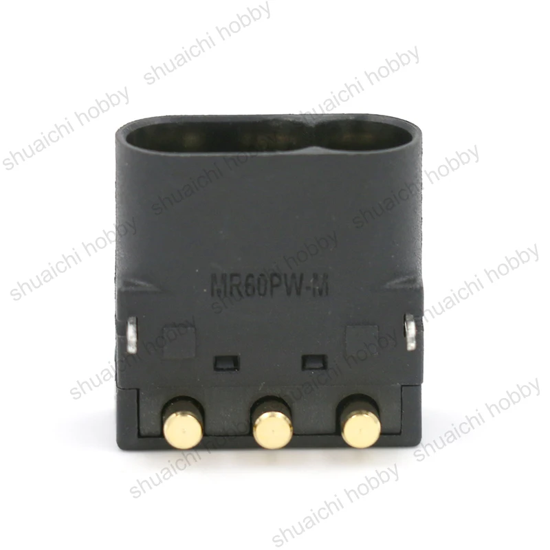 10PCS MR60PW-M Male Plug Three Core Horizontal Type Connector DC 500V 30A Gold-plated Connection Parts for RC Airplane Battery