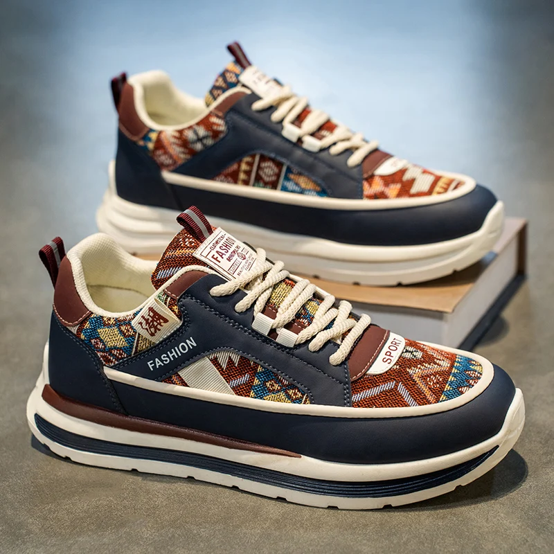 

Men's Breathable Summer Sports Shoes Thick Bottom Casual Youth Korean Style Fashionable Dad Trendy round Toe Rubber Outsole