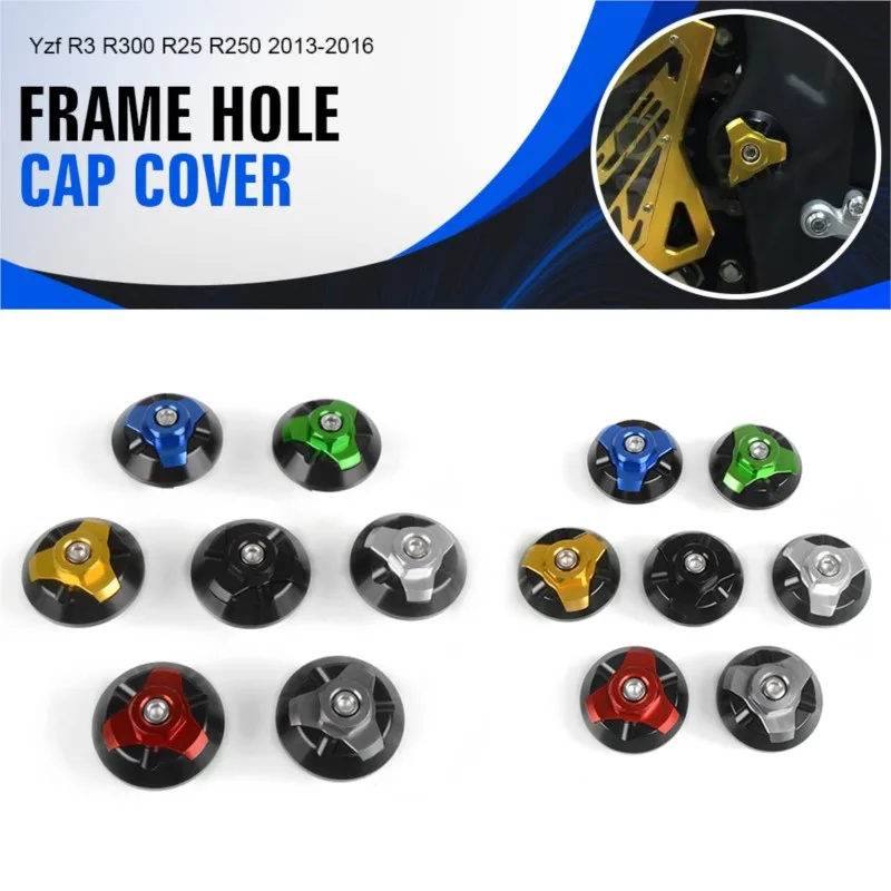 

For Yamaha Yzf R3 R300 R25 R250 2013-2016 Motorcycle Frame Hole Caps Plug Decorative Cover Kit YZFR3 YZF-R3 YZFR25 YZF-R25