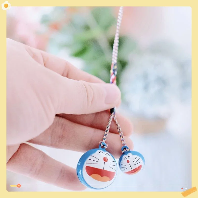 Anime Doraemon praying for happiness alloy bell pendant for couples, cute USB flash drive, anti lost hanging rope accessory