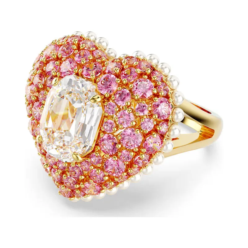 2026 Nieuwe Trend Luxe Kristal Sets Charm Roze Hart Groene Schelp Hanger Kristal Mode Dames Kettingen Armband Ring Oorbellen