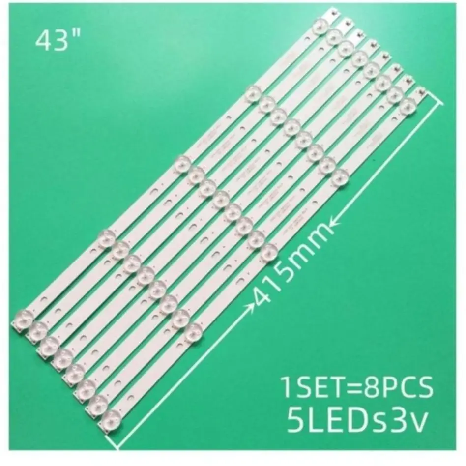 

100% New 8pcs/Kit LED strips for PHI LIPS 43 TV 43PHT4001/60 43PFT4001/60 K430WD9 4708-K420WD-A3213K01 K420WD7 A3 2014-8-27