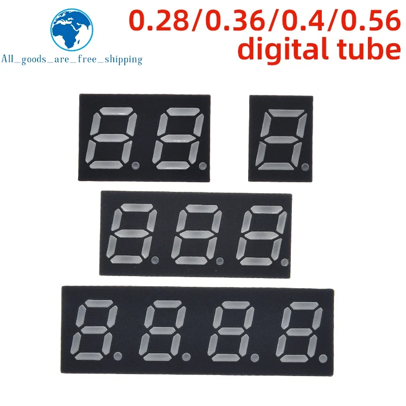 TZT 0.28/0.36/0.4/0.56 inch LED display 7 Segment 1/ 2 / 3 / 4 Bit Digit Tube Red Common Cathode / Anode Digital led 7segment