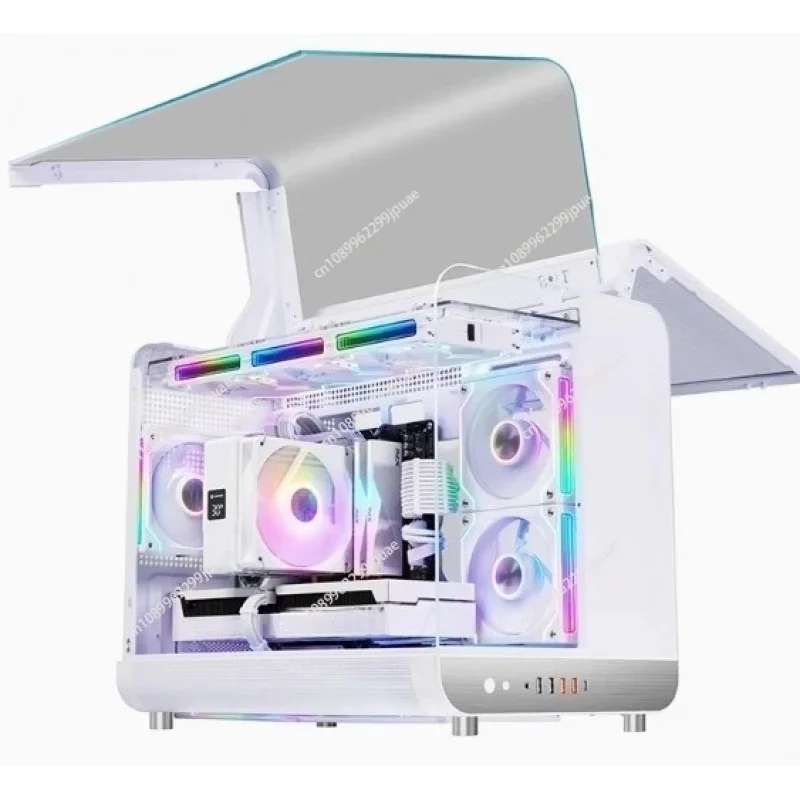 Seaview room Case Vertical Desktop Computer 360 Water-cooled Chassis TYPE-C Interface With Screen