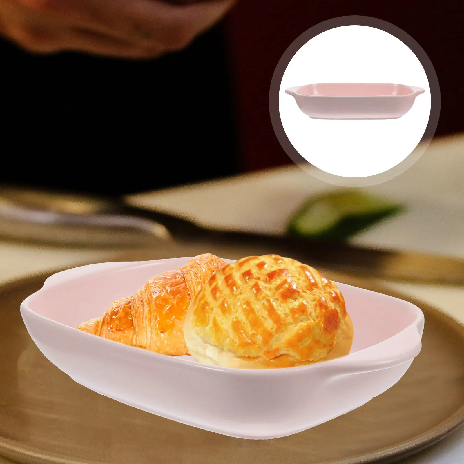 

1Pcs Premium Ceramic Baking Tray Oven Microwave Freezer Dishwasher Safe Handle Design for Cake Bread Pizza Lasagna Chicken