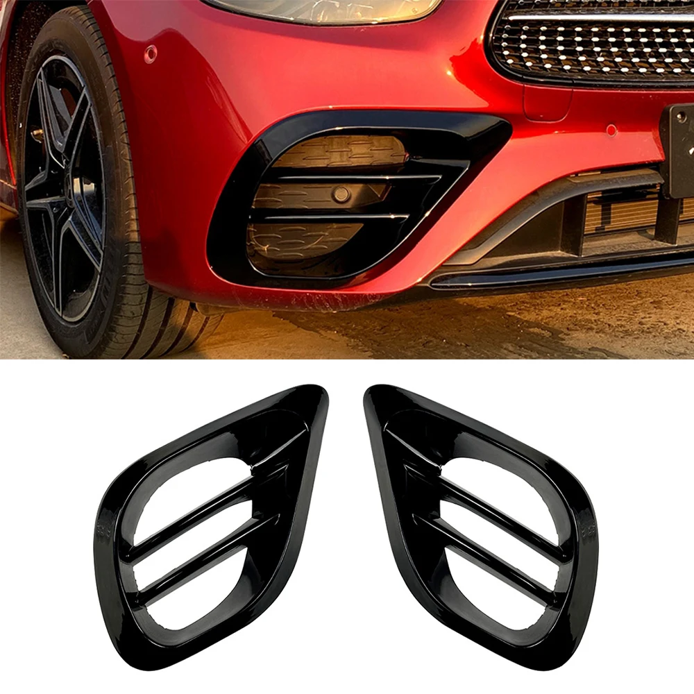 

Front Bumper Fog Lamps Grille Grill Cover Frame Body Kits stickers For Mercedes-Benz E-Class W213 E260 E300 E53 AMG 2021+