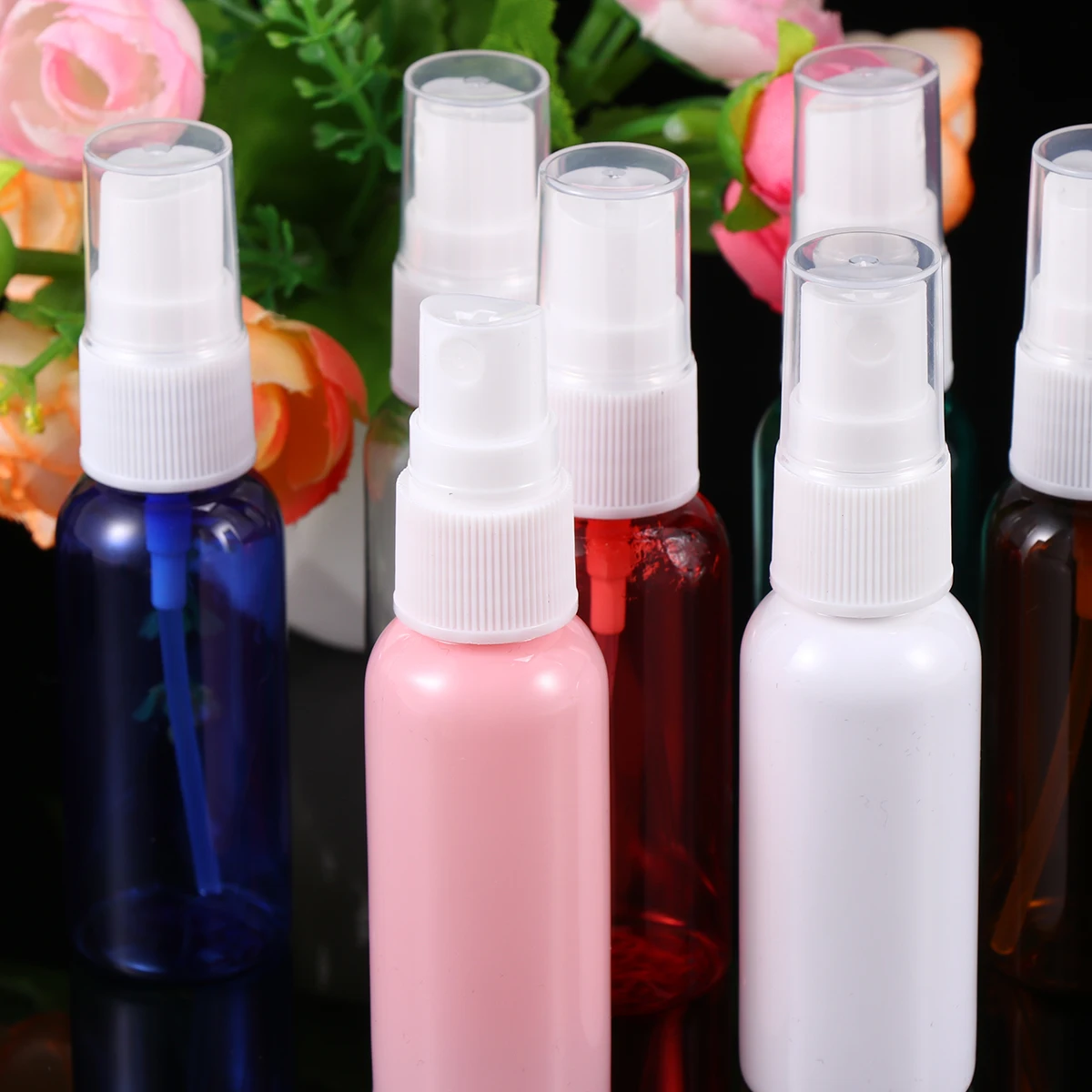 

7Pcs Aluminium Spray Bottles Perfume Press Pump Portable Refillable Leakproof Travel Bottles Compact Mist Sprayer 30ml Silver