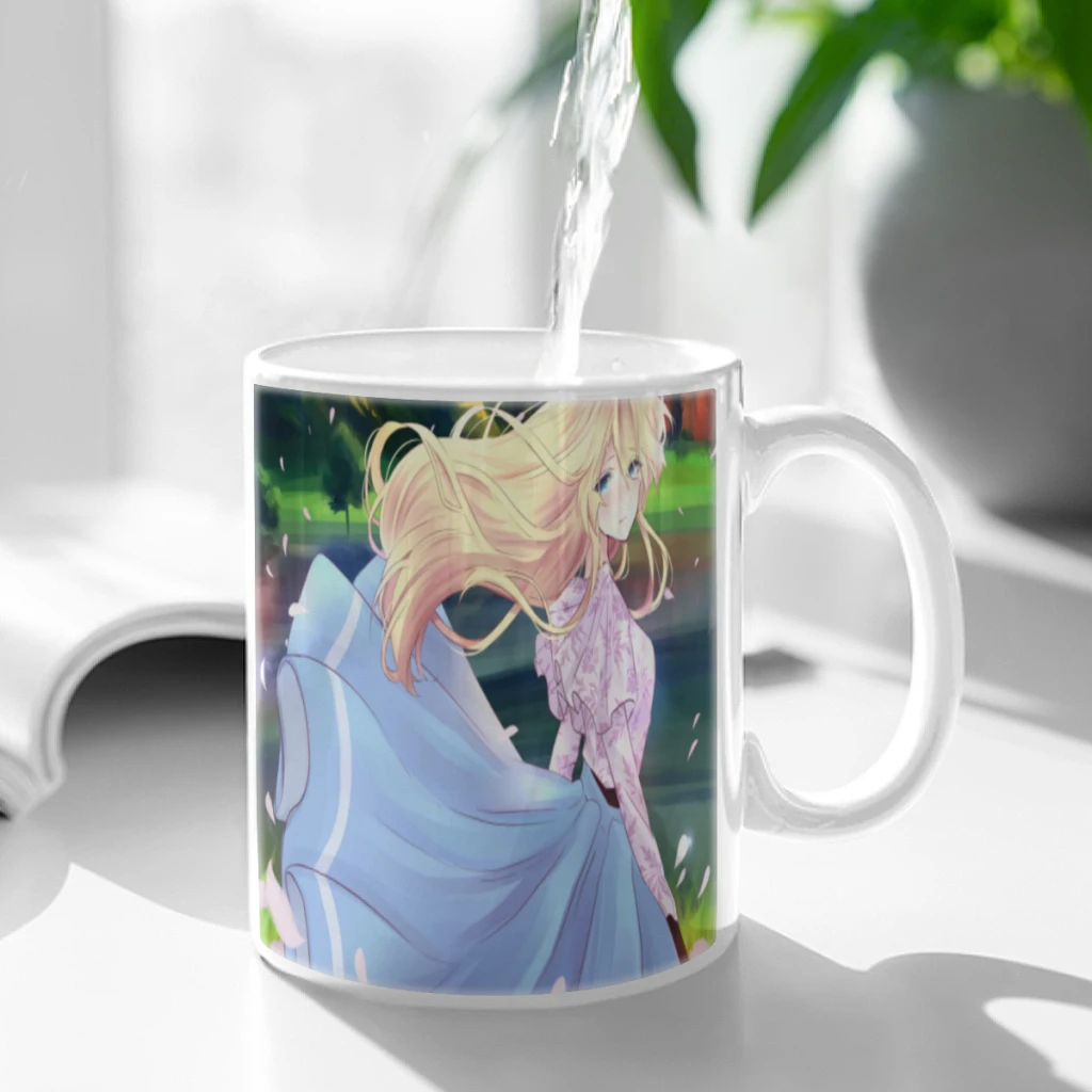 Hot Anime Violet Evergarden 11oz Afternoon Tea Mug Multifunctional Ceramic Coffee Mug Porcelain Coffee Cup Drinking Cup