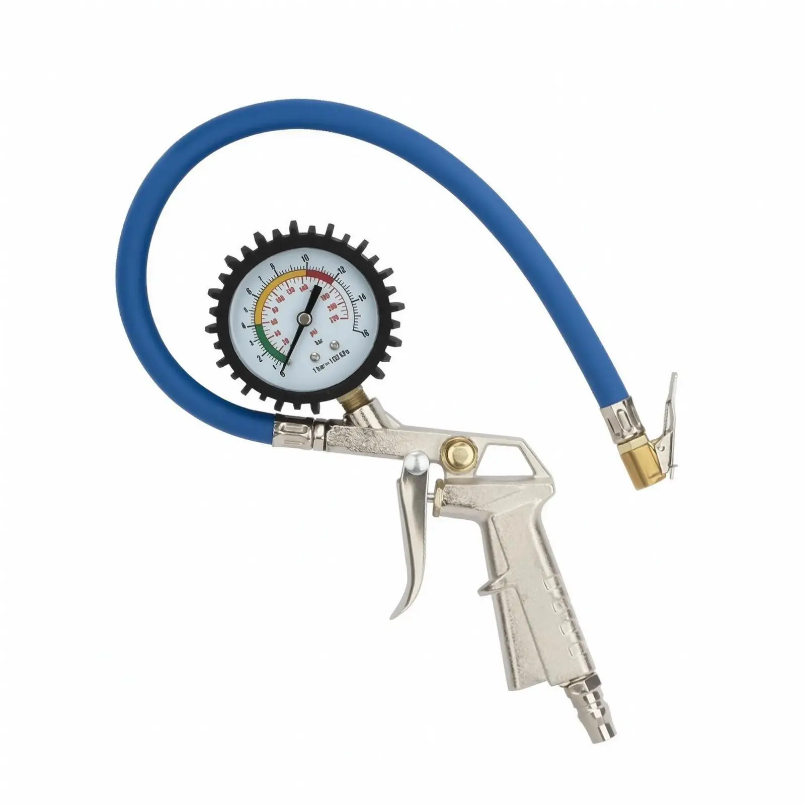 Tire Pressure Gauge with Inflation Trigger Rugged Workshop Grade Body for Compressor Powered Use