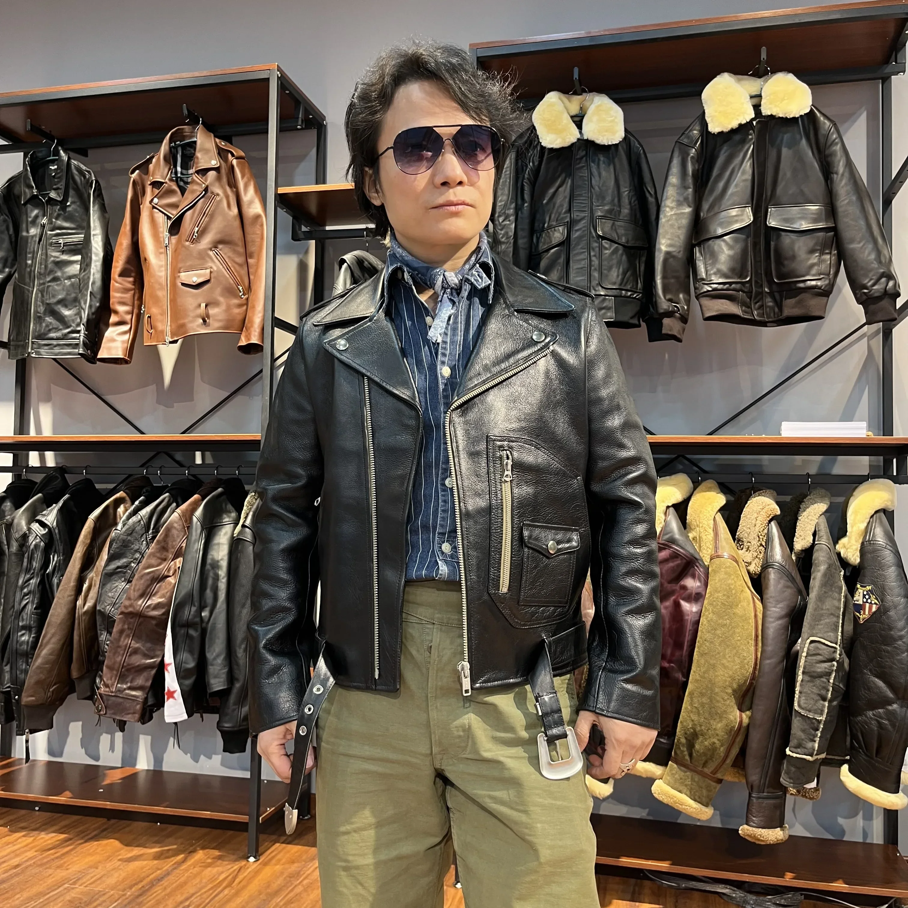 CDJW02D  Asian Size Super Top Quality Heavy Genuine Italian Cow Leather Slim Classic Cowhide Stylish Rider Jacket