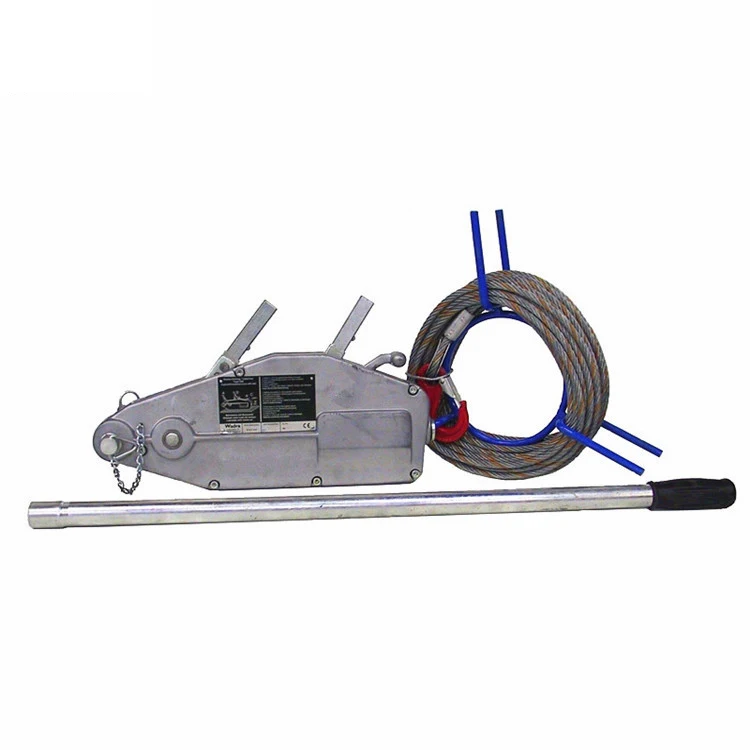 1.6 tons manual winch hand-pulled cable pull hoist aluminum wire rope lever hoist