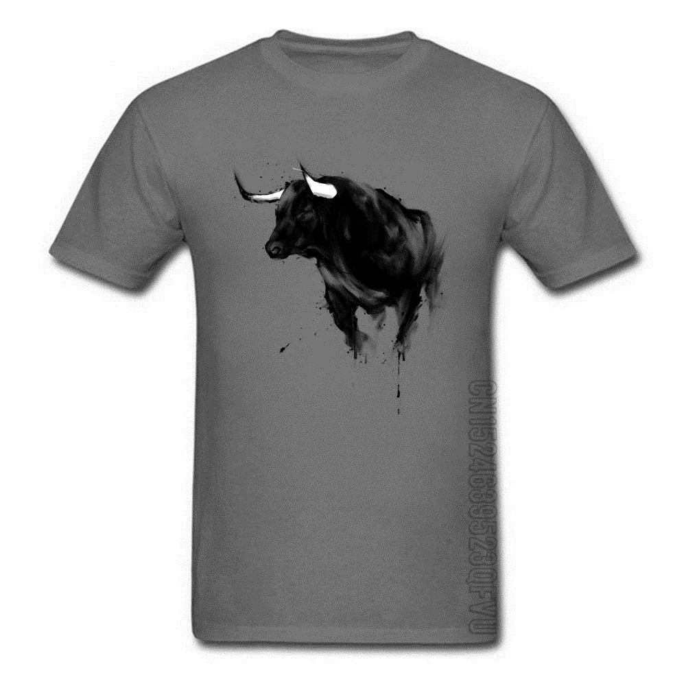 Black Rhino Sumatran Rhinoceros Painting Print T Shirt For Men Best Father's Tshirts Adult Animal Tees Autumn Streetwear T-Shirt