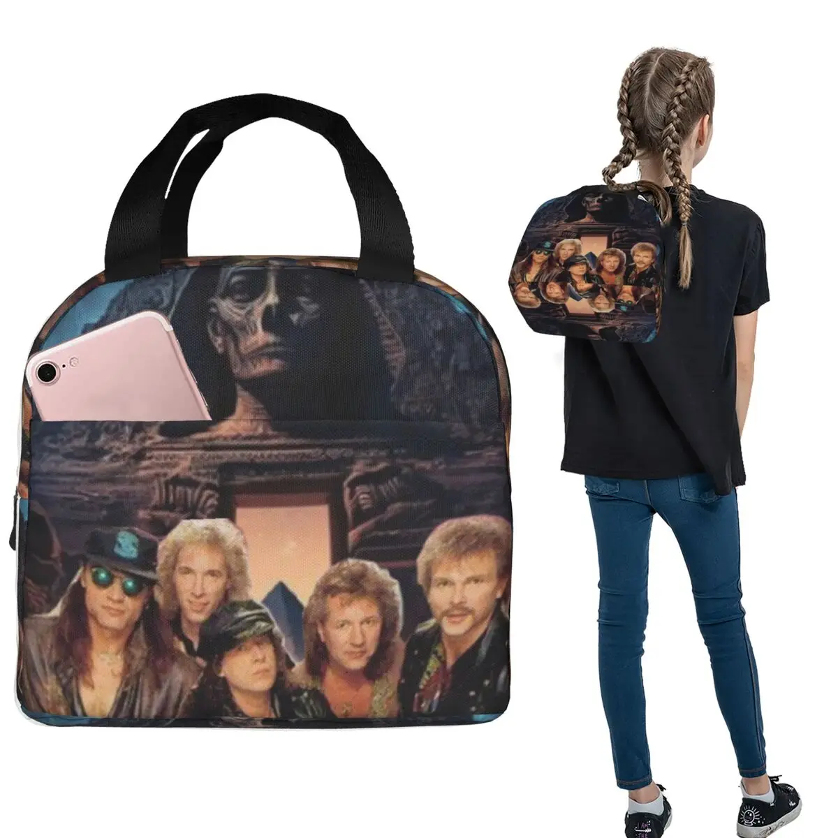 

Scorpions Band Insulated Lunch Bag for Women Children Leakproof Food Boxes Thermal Lunch Box Tote
