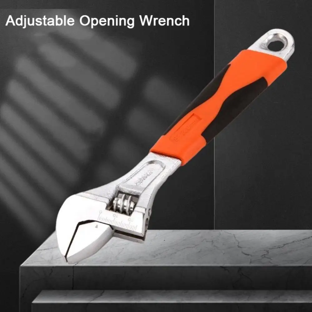 

8/10/12 Inch Adjustable Opening Wrench Long Handle Rubber-Coated Universal Spanner Flexible Carbon Steel Torque Wrench