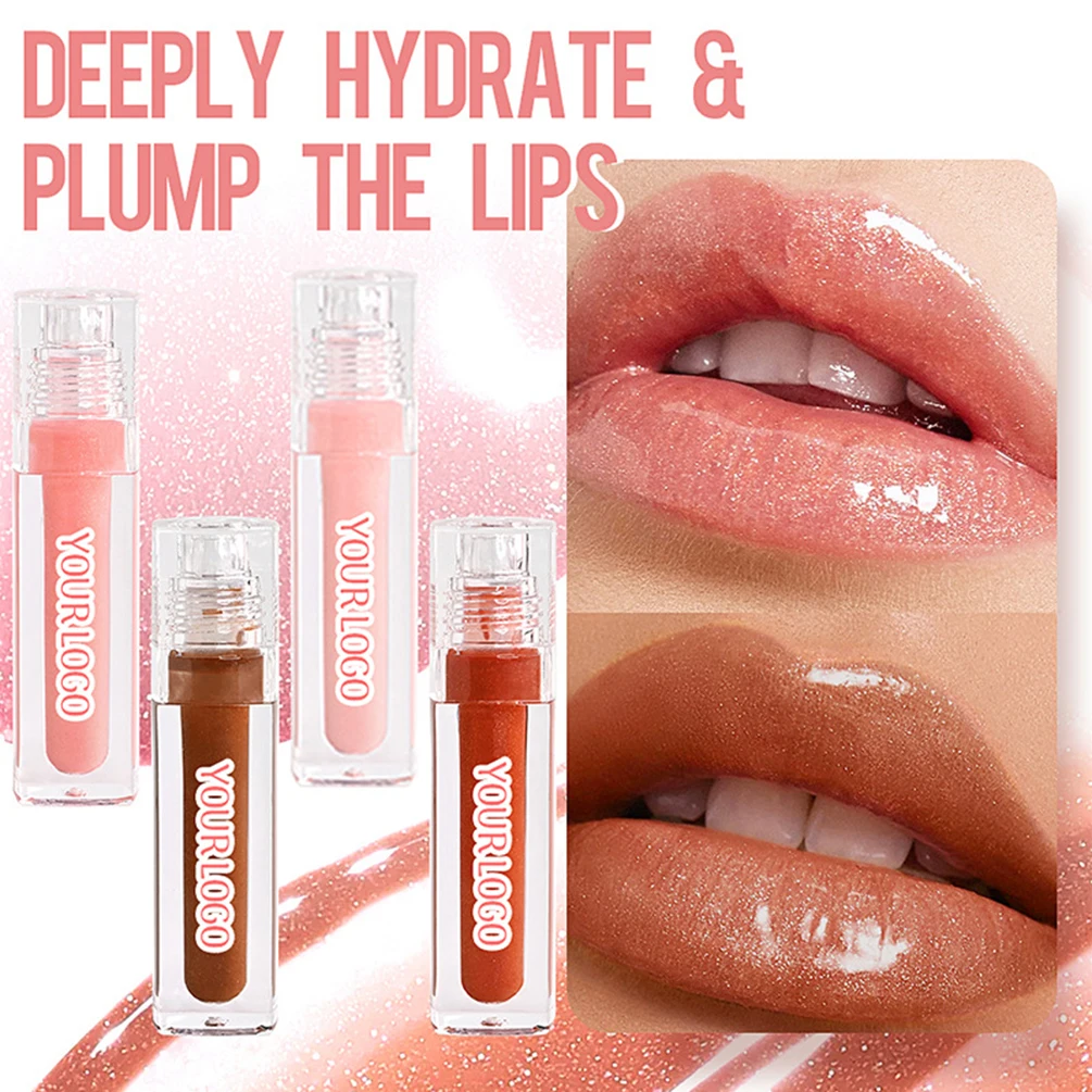 11-color Private Label Lipgloss Custom Logo Non-sticky High-shine Hydrating Lip Glaze Dazzling Crushed-diamond Shimmer Makeup