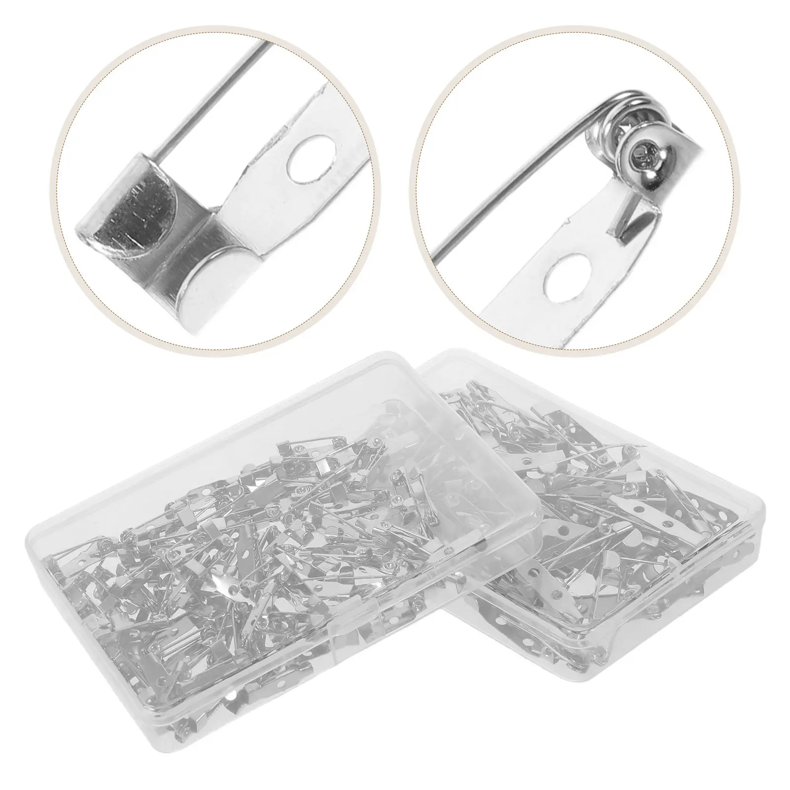 

200Pcs Brooch Pin Backs Flat Back Silver Metal Safety Clasps for Crafts DIY Jewelry Making Pins Replacement Pins Accessories