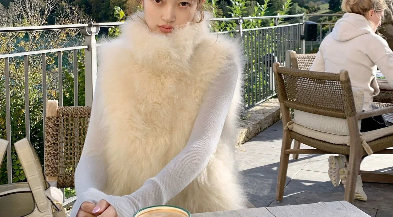 

Vests Waistcoats Thick Womens Double Breasted With Chair Spring Minimalist Cotton-Padded Cropped Single-Button O-Collar Cleanfit