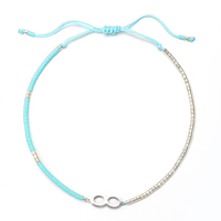 ZMZY Thin Lucky Silver Color Infinity Charm Cord Bracelet Adjustable Bangle For Women Birthday Gift Fashion Jewelry Party Gift