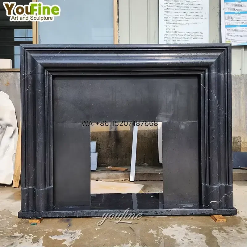 Wmwmnu Luxurious Home Interior Decor Customizable Freestanding Black Marble Fireplace - view 5