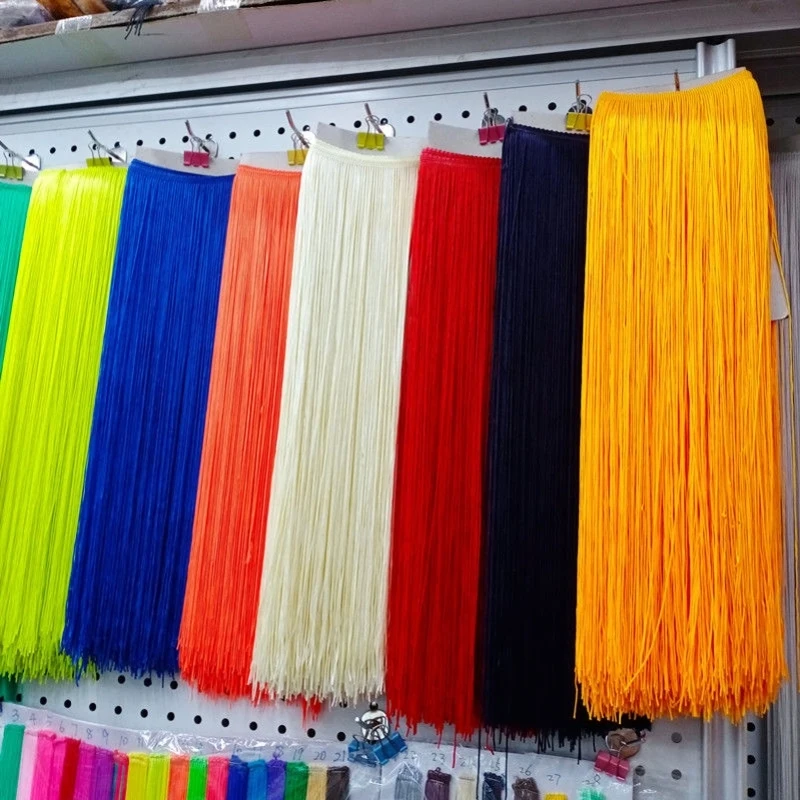 2/5Meters 50cm Long Fringes Lace Tassel Trim Latin Dance Curtain Trimming Sewing Accessories Decoration Tassels Fringe Ribbon