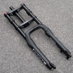 BOLANY Double Shoulder Snow Bike Fork 20x4.0 26x4.0 MTB Fat Bike Air Suspension Fork For Beach Bicycle E-bike 4.0