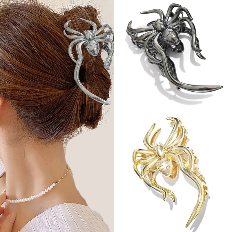 1pc Spider Claw Clip Girls Halloween Exaggerated Personality Hairpin Crabs For Women Ponytail Hair Accessories Clip