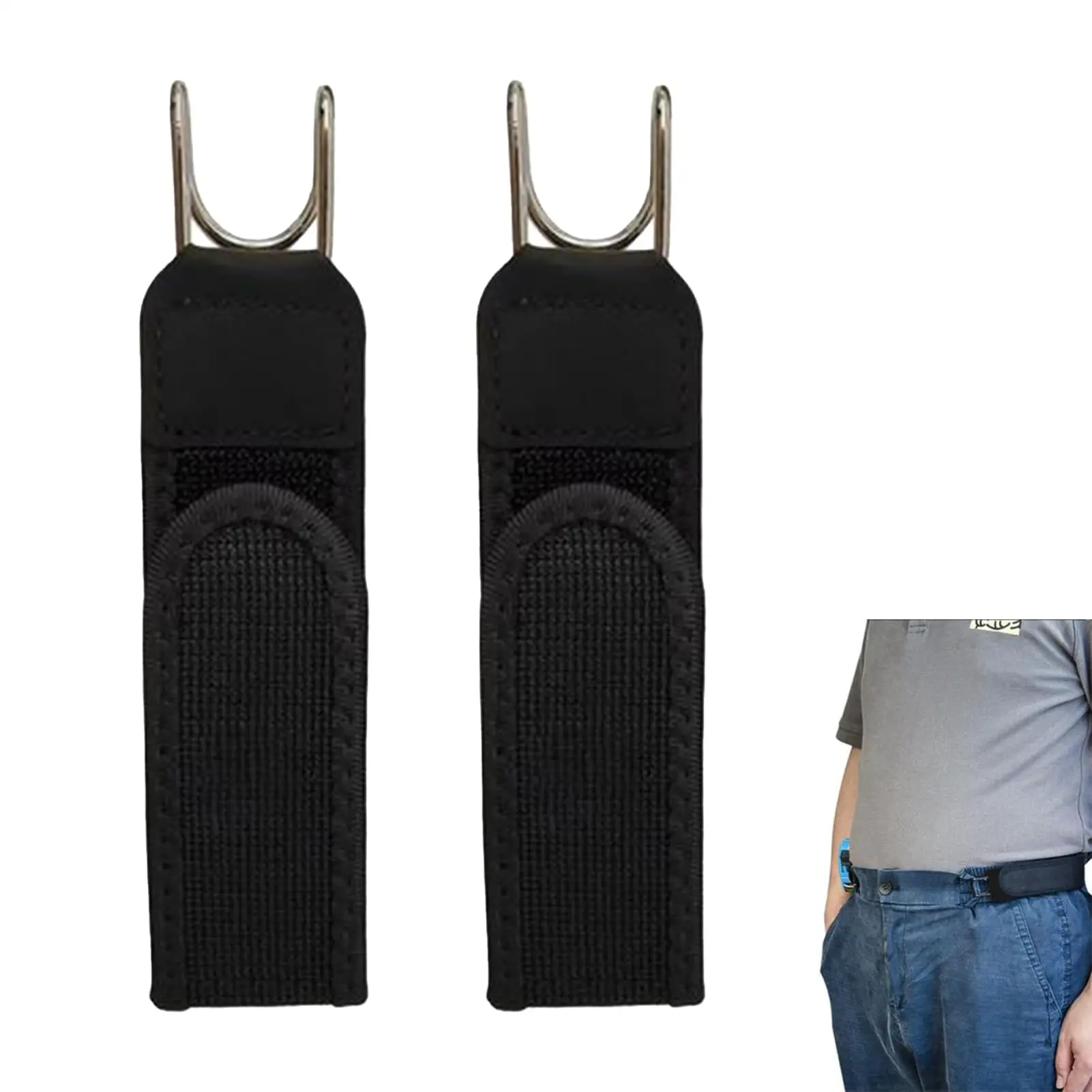 2-teiliger unsichtbarer Taillengürtel für Männer und Frauen, schnallenfreier Gürtel, elastischer Gürtel mit Metallhaken, verstellbarer Haken, Unisex-Gürtel ohne Schnalle