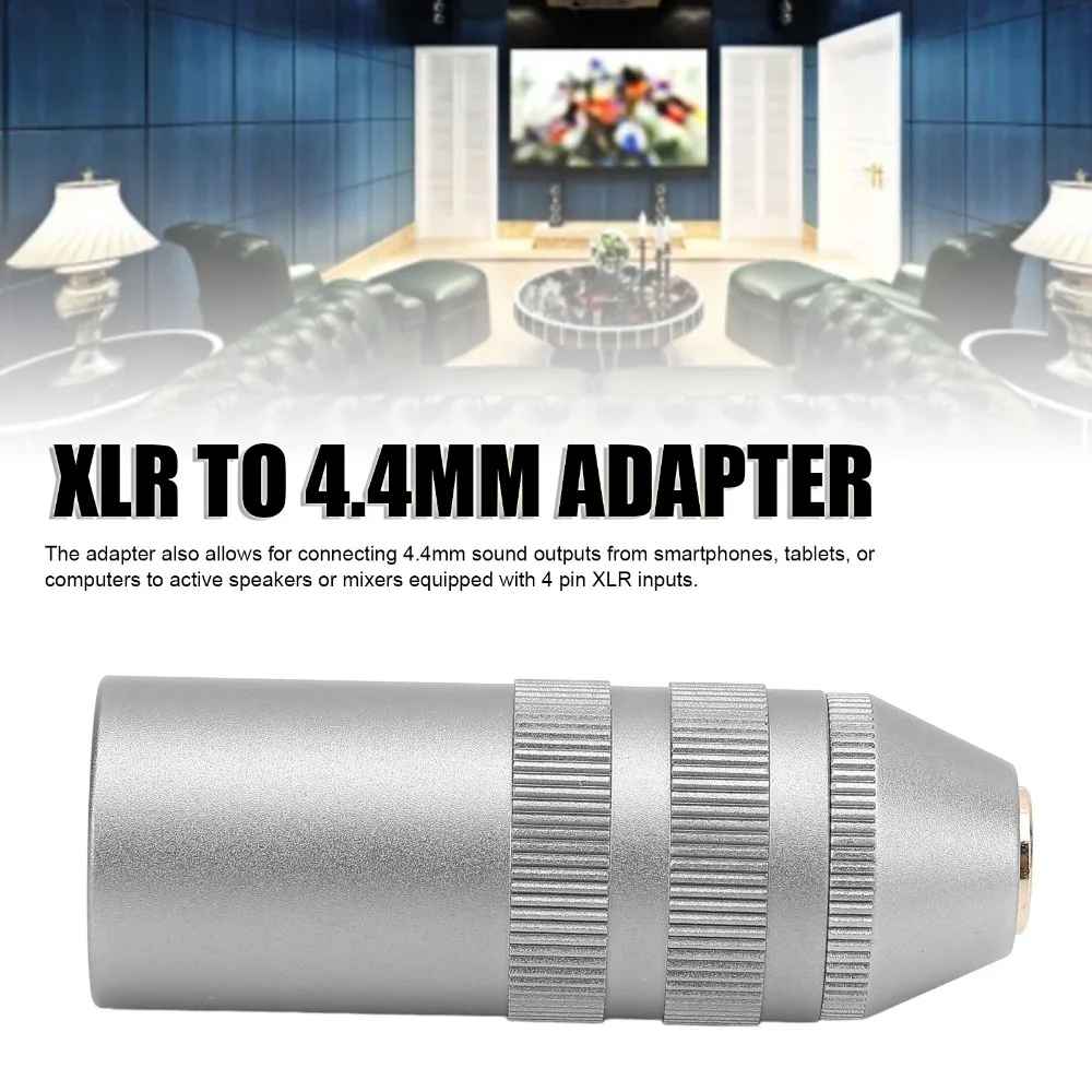 

Professional Portable XLR to 4.4mm Adapter Plug and Play 4Pin XLR Male to 4.4mm Balanced Female Adapter Audio Adapter Headphones
