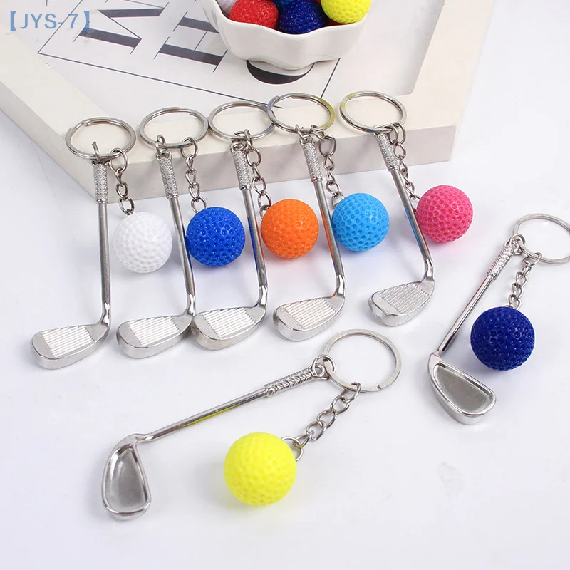 

Simulation Mini Golf Ball Keychain Creative Metal Keyring Car Key Holder Bag Pendant Hanging Decoration Couple Gifts