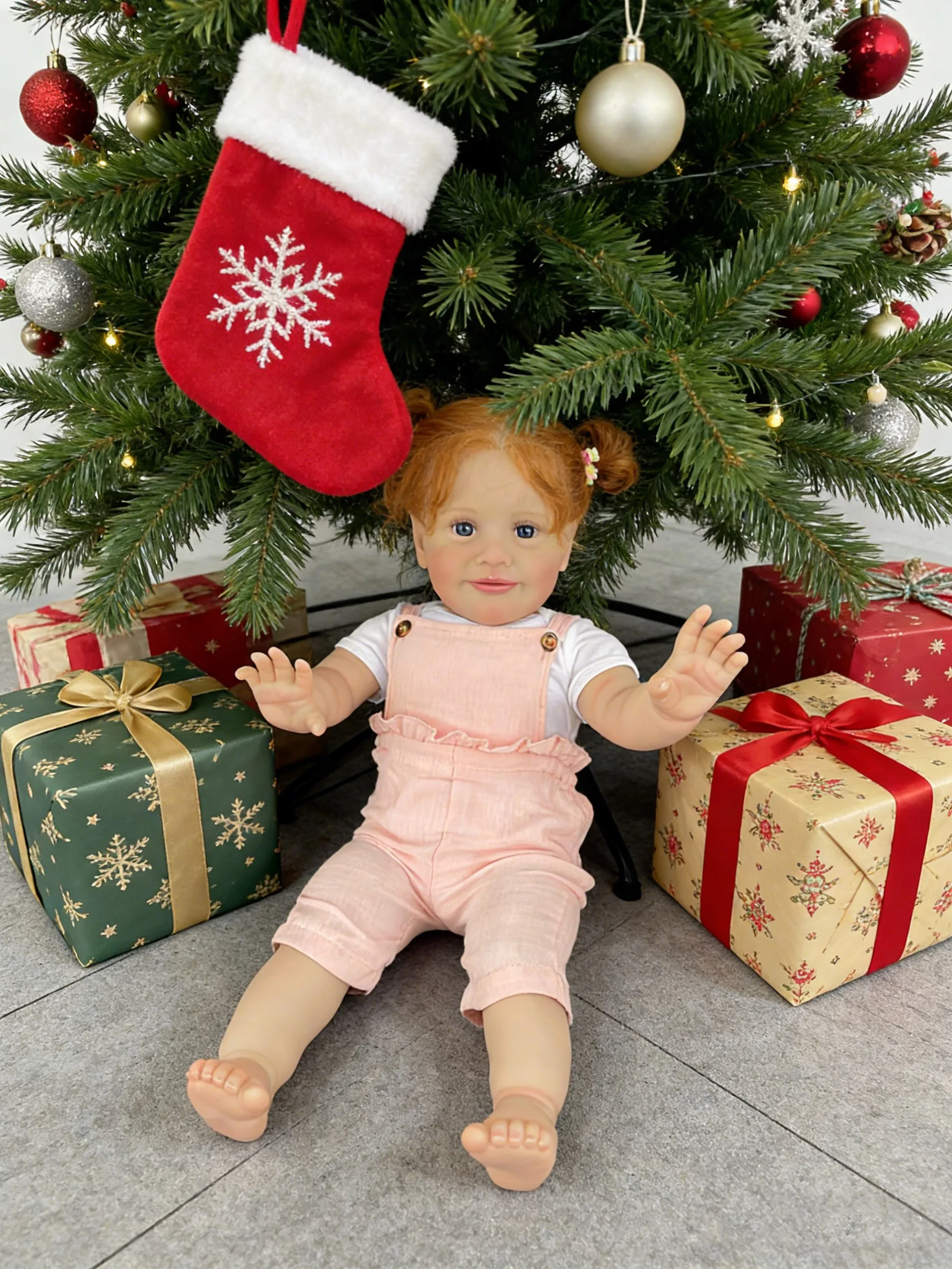 دمية زوي المولودة حديثًا بطول 25 بوصة، جسم قماشي ناعم، تبدو حقيقية، طبقات متعددة من الطلاء مع عروق مرئية، شعر مزروع يدويًا