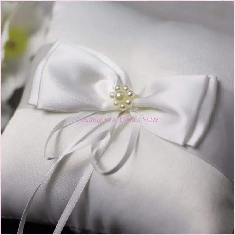 57QA حلقات اللؤلؤ الفريدة من نوعها حامل وسادة وسادة للحفلات الراقصة واحتفالات الذكرى السنوية والاحتفالات وزينة الزفاف