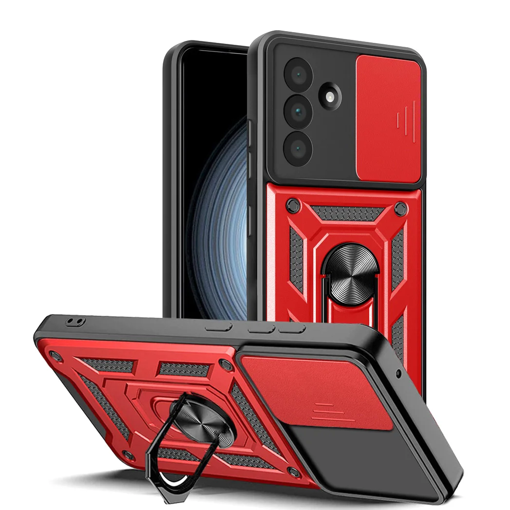 Camera Protect Case for Samsung A36 A16 A06 A55 A35 A25 A15 A05 Galaxy A54 A34 A24 A14 A04S A53 A33 A52 Metal Ring Holder Cover