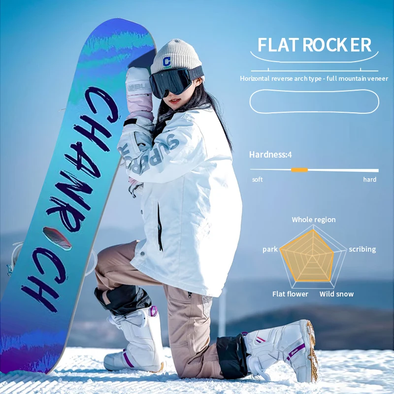 Professional Snowboard High Quality All-Purpose Comprehensive Male and Female Adult Snowboard Ski Equipment Sintered Bottom Plate Flat Rocker Hardness 5 Ski Equipment Young People