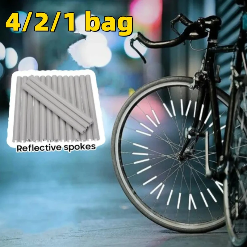 4/2/1 Tasche reflektierende Halterung Clip Rohr Warn streifen Fahrrad Rad Speiche Reflektor Streifen Stahldraht Lampe MTB Fahrrad Reflektor