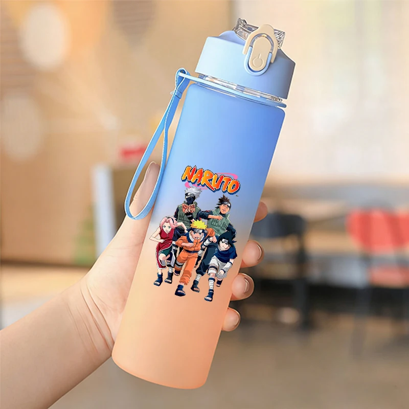 

750ml Anime Naruto Water Bottle with Straw Boy Outdoor Portable Sport Bottles Cups School Water Bottle Children Water Cup Gift