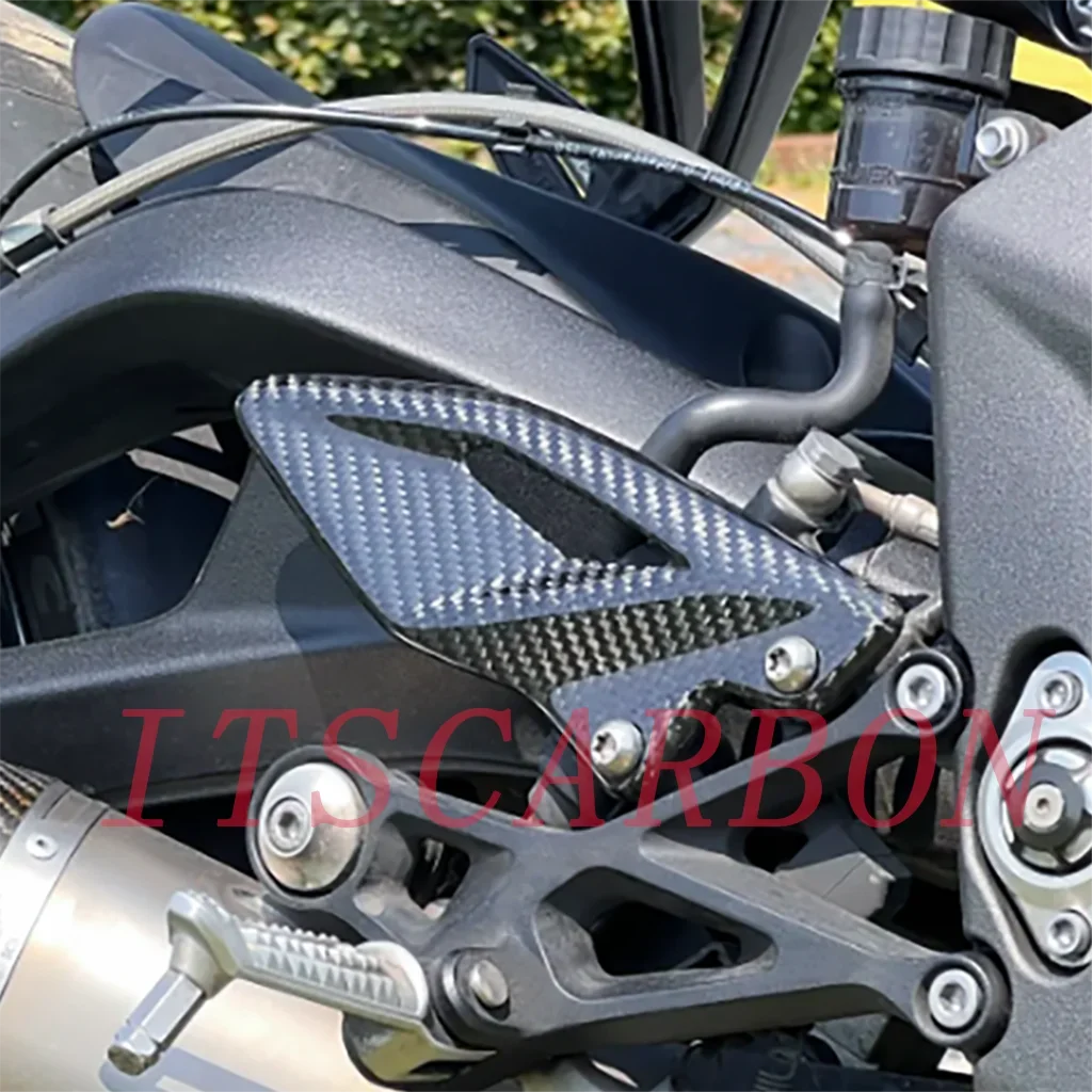 Pure Dry Carbon Fiber For Triumph Street Triple 660 765 R RS 2016-2021 2022 2023 2024 Motorcycle Heel Guard Plates Foot Rests