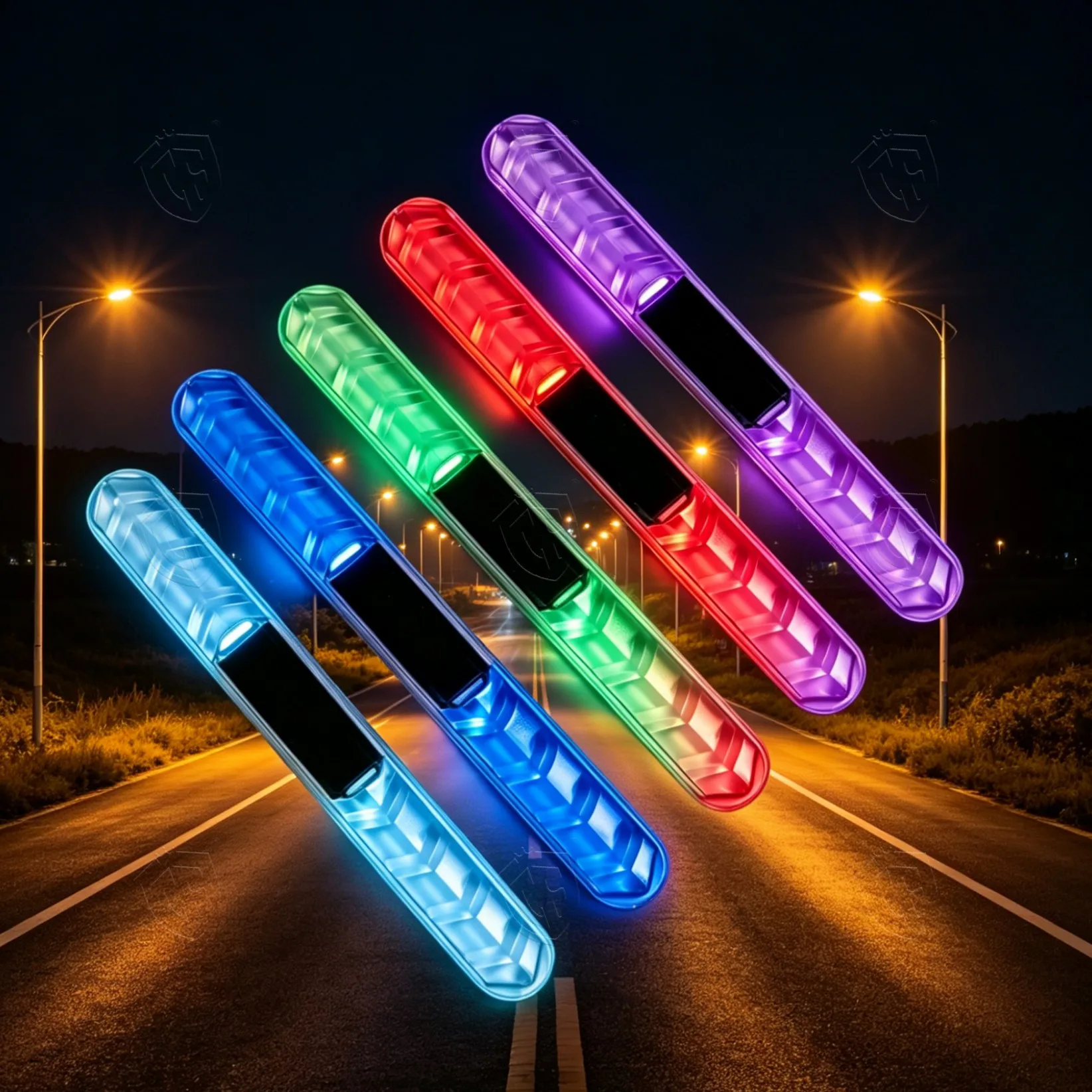 Solar LED Strobe Flash Light Car Anti-collision Warning Light Motorcycle Decorative Lamp Door Handle Anti-scratch Protector